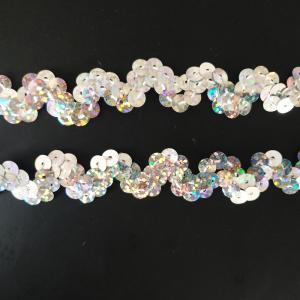 Quality Silver Leiser Sequin Ric Rac Ribbon 1cm wholesale