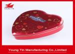 Chocolate Gifts Packaging Heart Shaped Tin Box , Full Color Printed Heart Shaped
