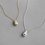 Lanciashow 925 Sterling Silver Gold Plated Teardrop Pendant Chain Necklace