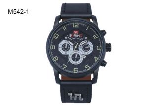 Quality BARIHO Men's Quartz Watch Unisex Weekender Black Brown Leather Strap M542 wholesale