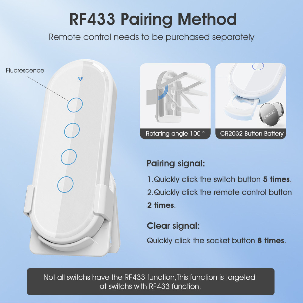 Tuya WiFi Switch Timing 6 Gang Voice App Alexa Google Home No Neutral Wire WiFi RF433 US Light Switch Smart Home