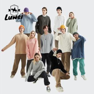 Quality Manufacturer Washed Gym 230g Thickened Long-sleeved Round Neck 100% Cotton Oversize Sweatshirt Streetwear Hoodie wholesale