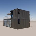 Galvanized Steel Bending Container Coffee Shop Store 40ft Prefabricated House