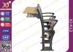 Metal / Plywood Bottom Book Rack College Classroom Furniture With Folding Tablet