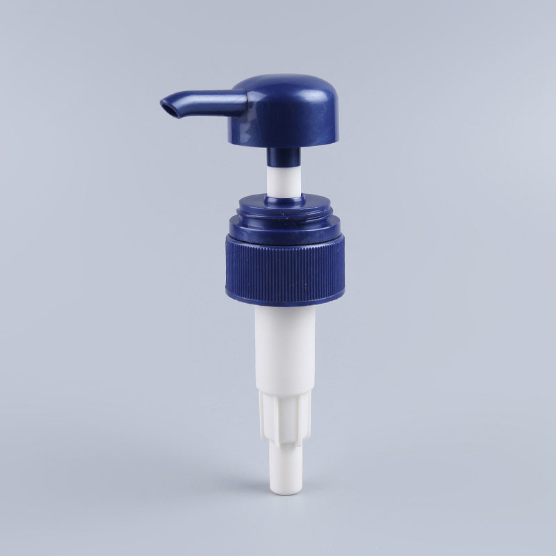 Hair lotions bottle pump head in blue color