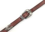 25mm Womens Genuine Leather Belt With Antique Silver Buckle