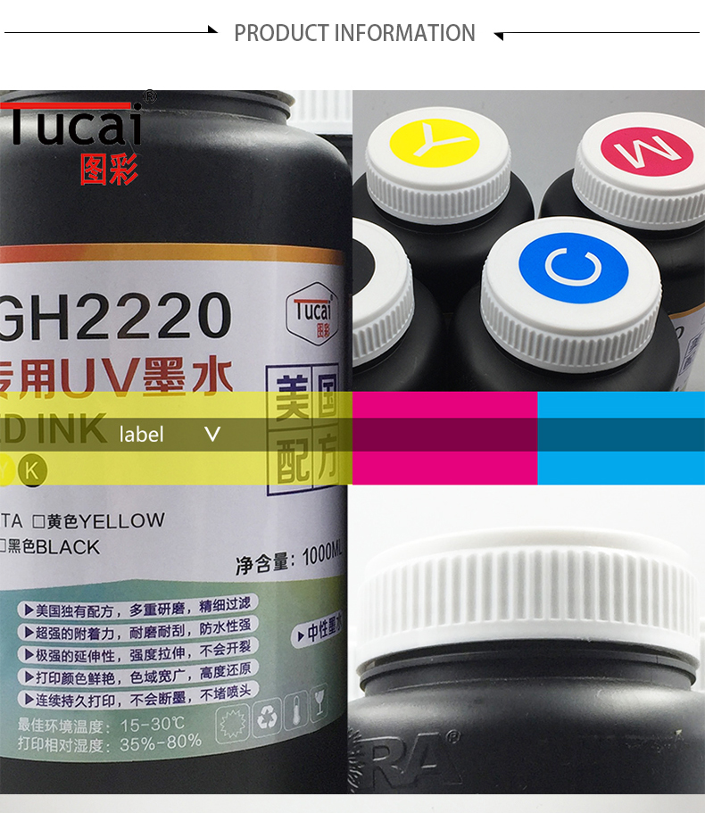 1000ML/Bottle UV Printer Ink For Uv Printer Ricoh GH2220 Printhead