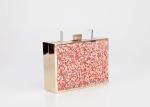 Luxury high quality pink color crystal clutch purse ladies bag evening handbag