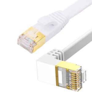 Quality White Straight Flat Patch Cable PVC Jacket Multipurpose UTP Shield wholesale