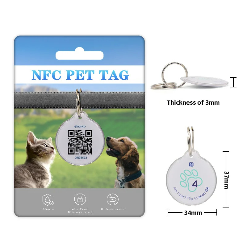 Personalized Editable Tag Upgraded Custom NFC Blank Pet Tracking Epoxy NFC Tags
