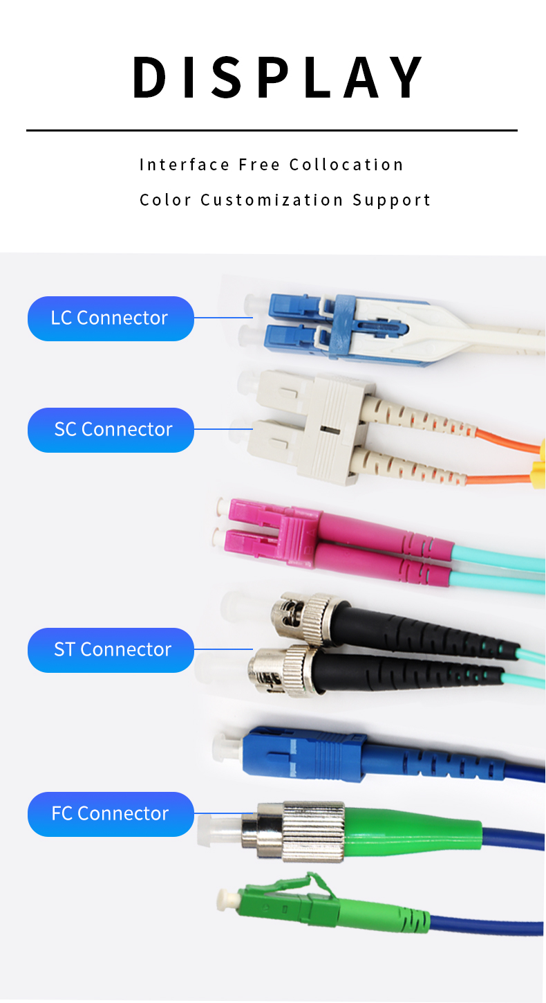 Custom Length Fiber optic patch cord Simplex SC SC UPC/APC G652D 9/125 SM Optical Fiber