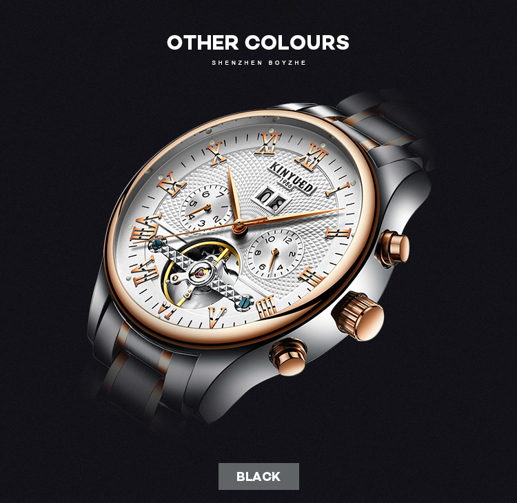 Wholesales China men steel automatic skeleton mechanical watch automatic watch luxury