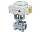 Full Bore 3 Piece Stainless Steel Ball Valves Threaded With Electric Actuator