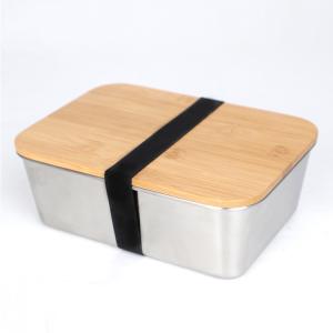 Quality SS304 Bamboo Kitchen Storage Food Container 400ML 800ML 1500ML wholesale