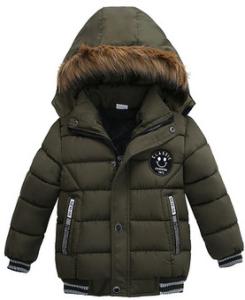 Quality Fashionable Kids Hooded Puffer Jacket , Plain Dyed Boys Down Winter Coat wholesale