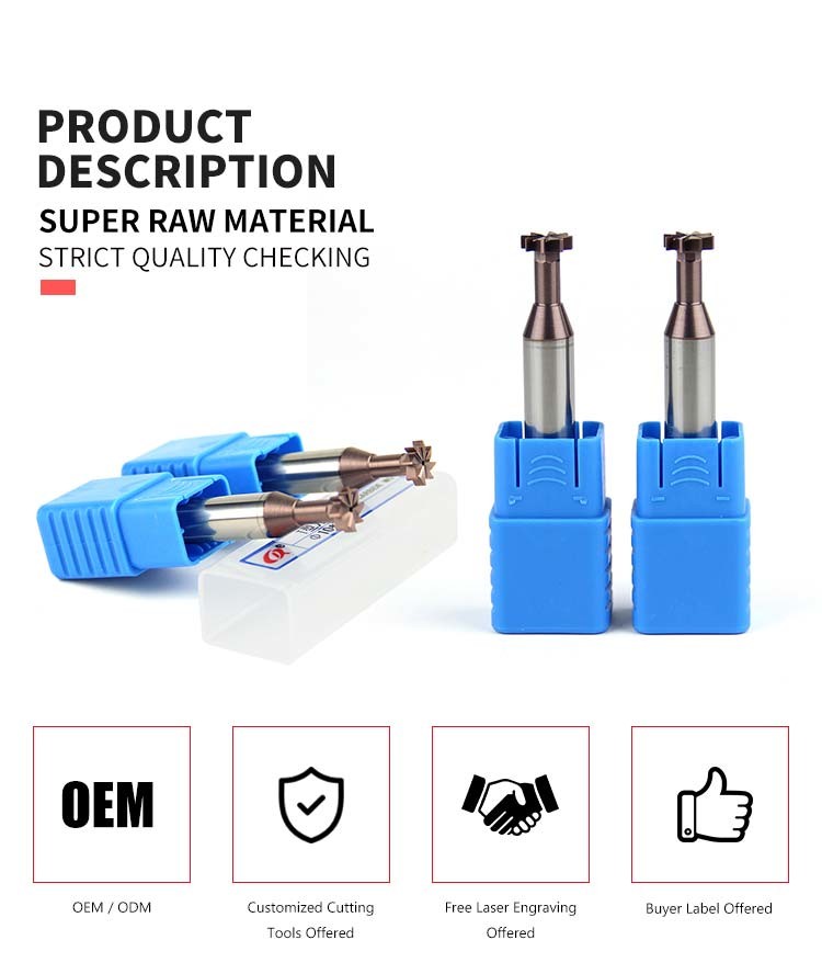 HSS T Slot End Mill Cutter For Stainless Steel Custom Carbide End Mills