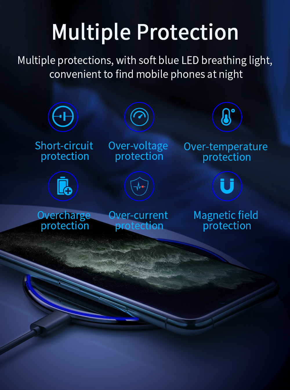 Essager Mirror Desktop Wireless Chargers 15W 10W 7.5W 5W Qi Wireless Phone Charger