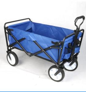 Quality Removable Sides Foldable Wagon Cart Rubber Wheels Folding Garden Cart wholesale