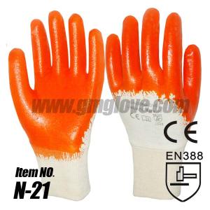 Quality Cheap Orange Nitrile Gloves Cotton Cloth wholesale