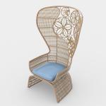 Exquisite Flower Wicker Plastic Rattan Bistro Chair
