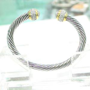 Quality (B-50)Women Fashion Designer Gold Silver Tone Cable Bracelet with Cubic Zircon wholesale