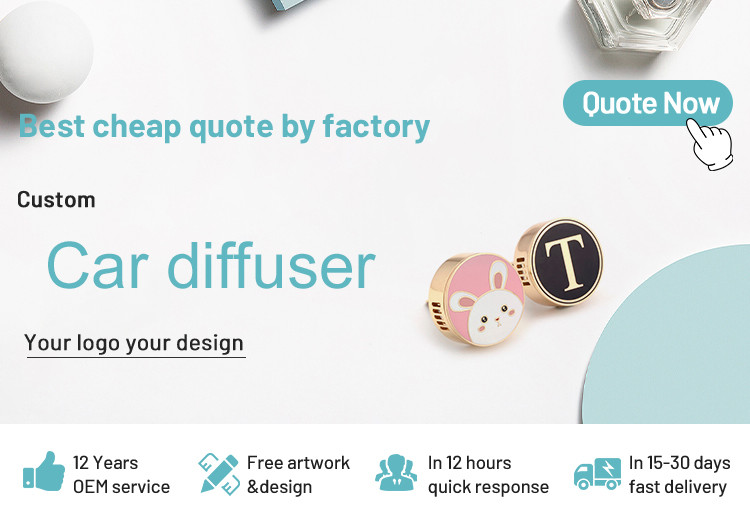Custom Logo Car Perfume Diffuser Vent Clip Enamel for Car Aromatherapy
