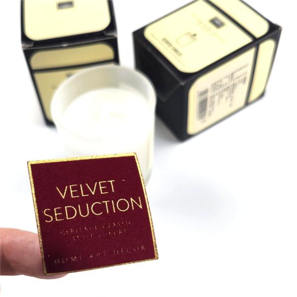 Aromatherapy Velvet Candle Label Printing Gold Foil Double Layer Candle Sticker