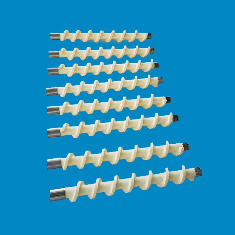 Yellow High Performance Ceramic Screw Conveyor With Alumina Axial Screw Conveyors