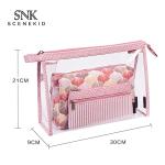 Custom Two Compartment PVC Cosmetic Organizer Bag Transparent