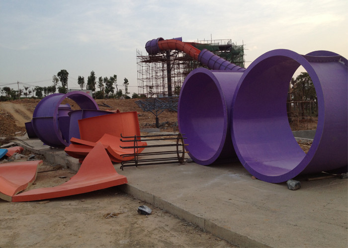 Children Mix Color Fiberglass Waterslides Commercial Water Park Equipment