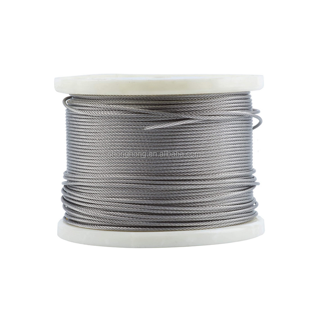 200fts Steel Cable T316 Stainless Steel Aircraft Cable 1x19 7x7 7x19 SS Cable Wire Rope for Deck Railing Hardware System