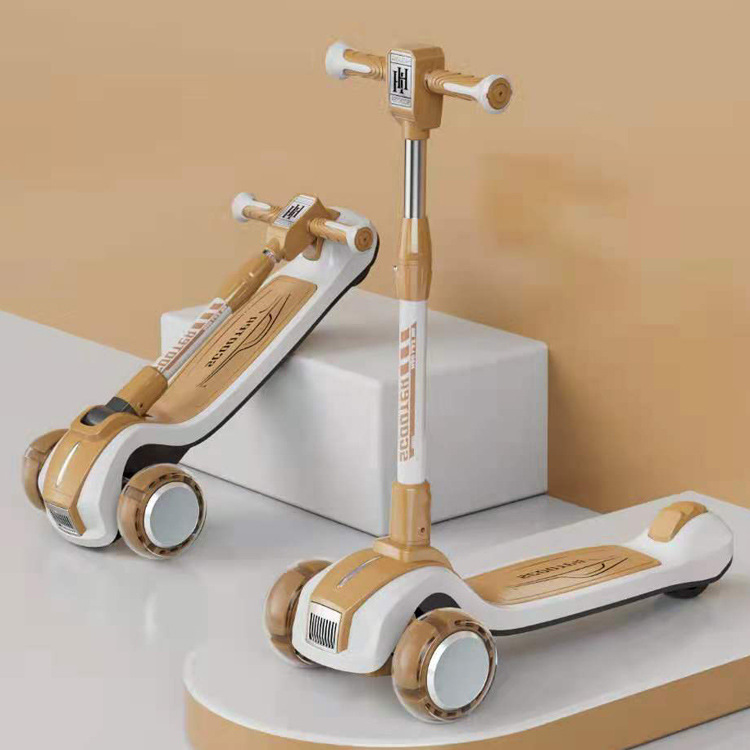 2022 PU Wheel Multifunctional Folding Ride On Scooters Car for Children Unisex Gender