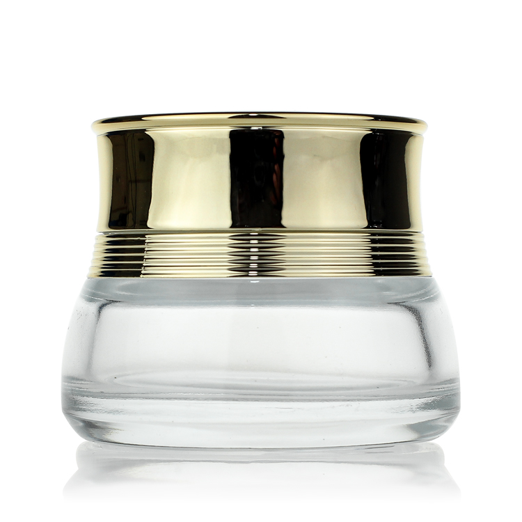 30ml 100ml 120ml Cosmetic Container Packaging Clear Glass With Gold Cap