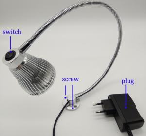 Quality Flexible Bendable Stainless Steel Tubing Bedside Reading Lamp 1W wholesale
