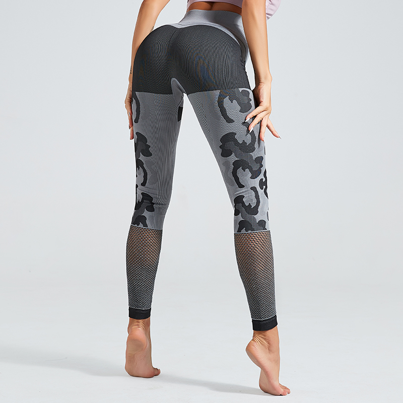 2019 Woman Fitness Leopard Grain Mesh Yoga Leggings Seanmless Or Top