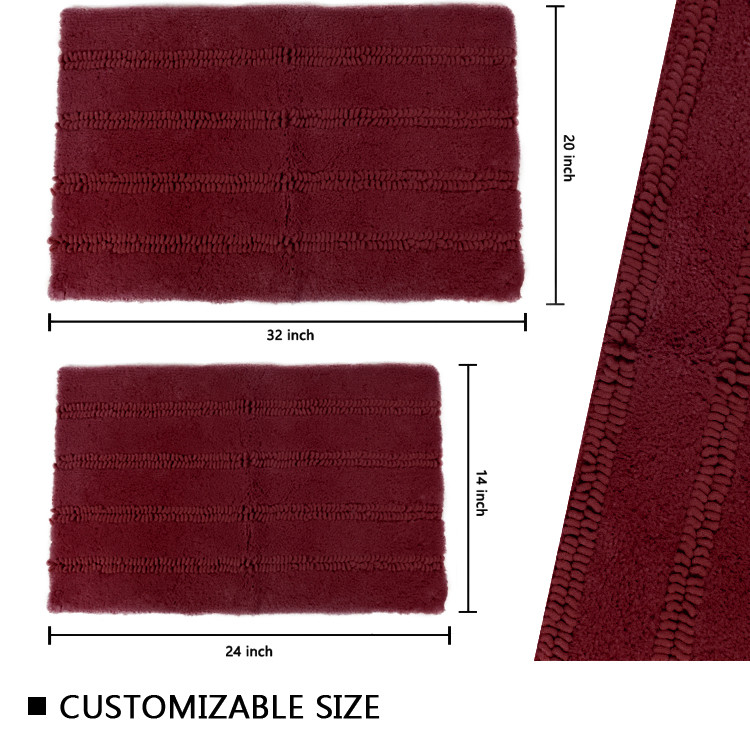 Bathroom Fast Dry Microfiber Chenille Bath Mat Tufting Loop Pile