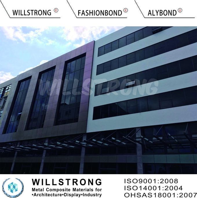3003 Series Dupont Polymer Adhesive Silver Color 5mm Aluminum Exterior Commercial Building Wall Panels
