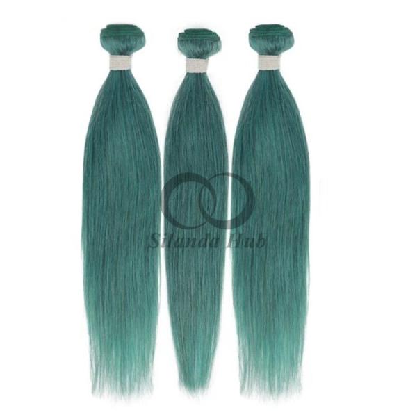 Green Straight Remy Human Hair Bundles Sew In Weave Bundles Brazilian Bundle