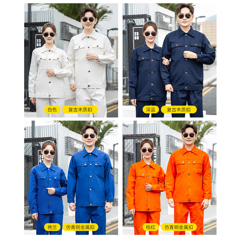 Antistatic Work Wear Suit 100% Cotton Fabric Fire Resistant Work Uniform for Adults