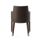 Leather Upholstered Contemporary Lounge Chair European Style Dining Room Use