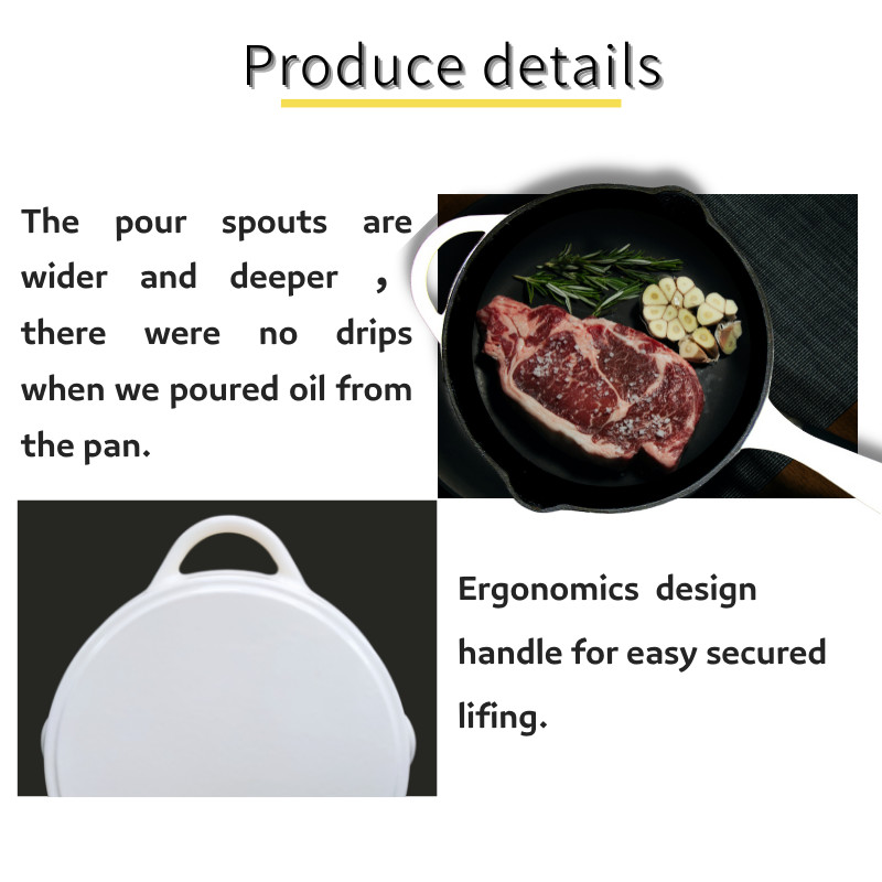 Multifunctional Enamel Coated Frying Pan 26cm For Camping Cooking