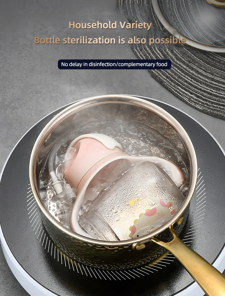 Kitchen 18 / 10 Stainless Steel Milk Pot For Cooking With Pot Cover