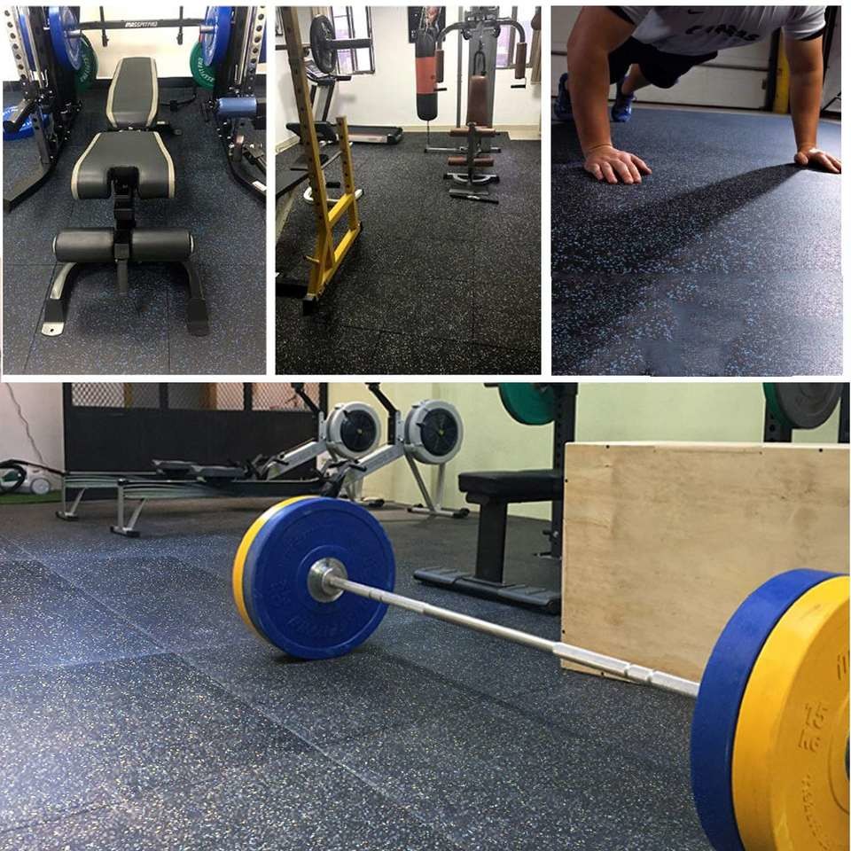 1mx1m Gym Composite Rubber Flooring Mat Easy Clean For Weight Area