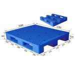 9 Legs Blow Molding Heavy Duty Plastic Pallet 1200*1000*150mm