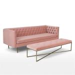 Solid Wood Plywood Brown Leather Sectional Couch OEM ODM