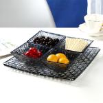 High Quality Gold Spraying 33*2.1cm Glass Charger Plate for Dinnerware