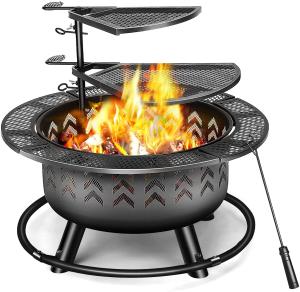 Quality 2 In 1 Portable Charcoal Fire Pit Bbq Outdoor For Wood Burning With Fireplace Poker wholesale