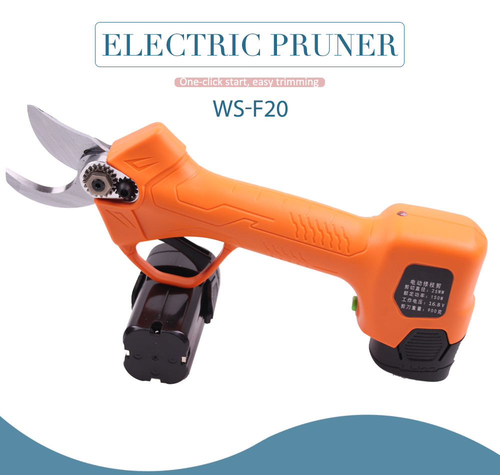 Swansoft 16.8V 2.5CM Battery Cordless Orchard Vineyard Pruner Trimming Scissors Garden Electric Pruning Shears
