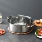 Chinese Style 2 Compartments Kitchen Pots Induction Cooker Hot Pot 304 Stainless