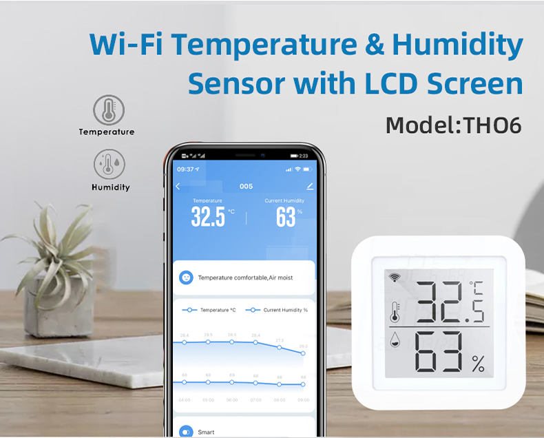 5G Tuya Zigbee Temperature And Humidity Sensor Smart Alarm Sensor